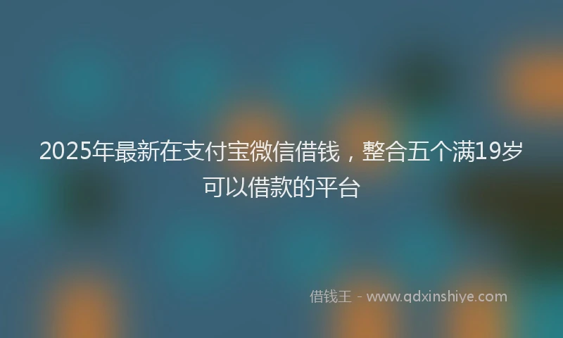 2025年最新在支付宝微信借钱，整合五个满19岁可以借款的平台