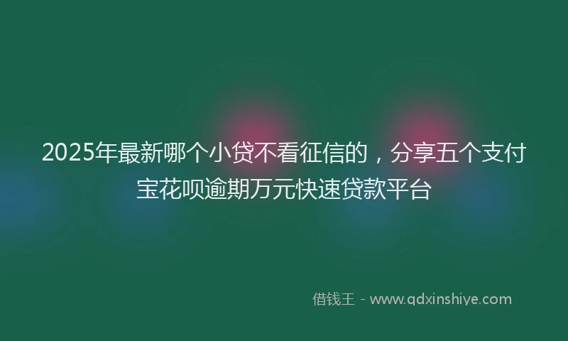 2025年最新哪个小贷不看征信的，分享五个支付宝花呗逾期万元快速贷款平台
