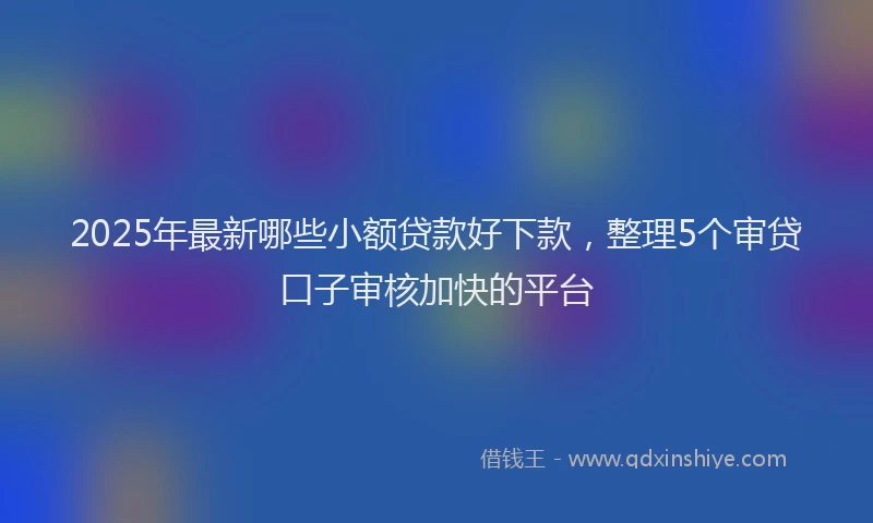 2025年最新哪些小额贷款好下款，整理5个审贷口子审核加快的平台