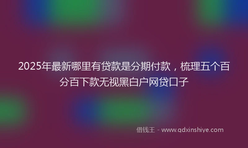 2025年最新哪里有贷款是分期付款，梳理五个百分百下款无视黑白户网贷口子