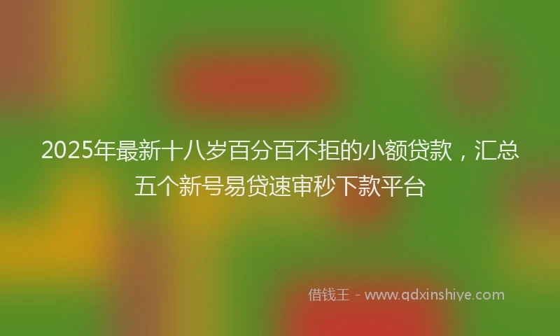2025年最新十八岁百分百不拒的小额贷款，汇总五个新号易贷速审秒下款平台