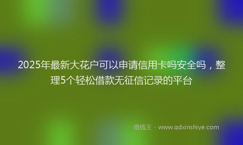 2025年最新大花户可以申请信用卡吗安全吗，整理5个轻松借款无征信记录的平台