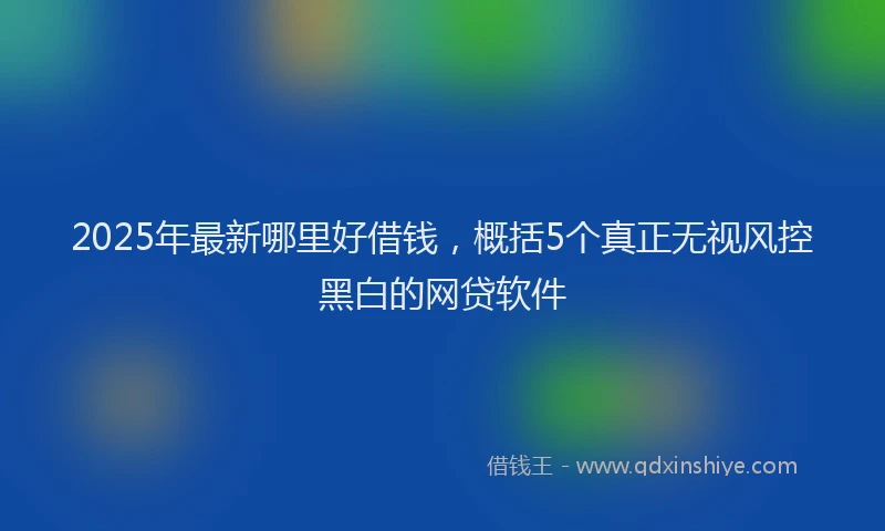 2025年最新哪里好借钱，概括5个真正无视风控黑白的网贷软件