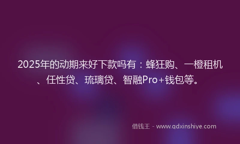 2025年的动期来好下款吗有：蜂狂购、一橙租机、任性贷、琉璃贷、智融Pro+钱包等。