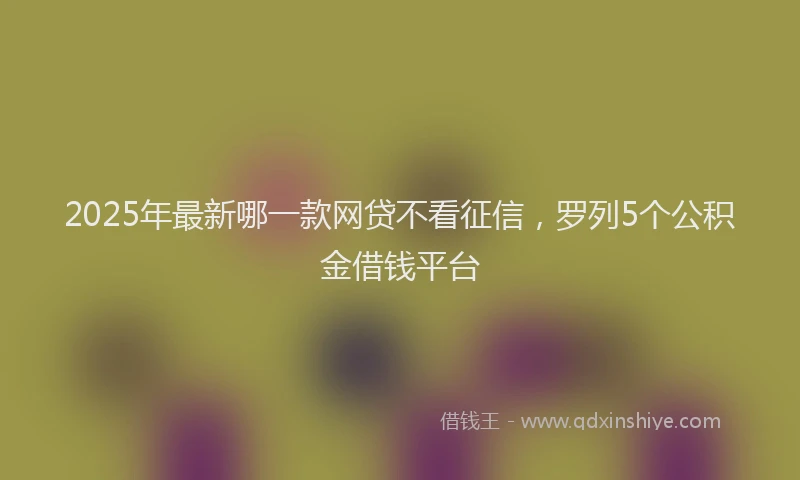 2025年最新哪一款网贷不看征信，罗列5个公积金借钱平台