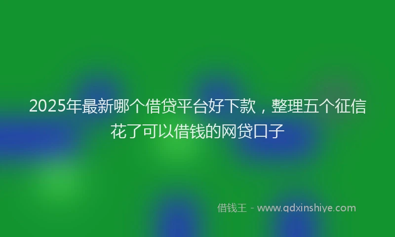 2025年最新哪个借贷平台好下款，整理五个征信花了可以借钱的网贷口子