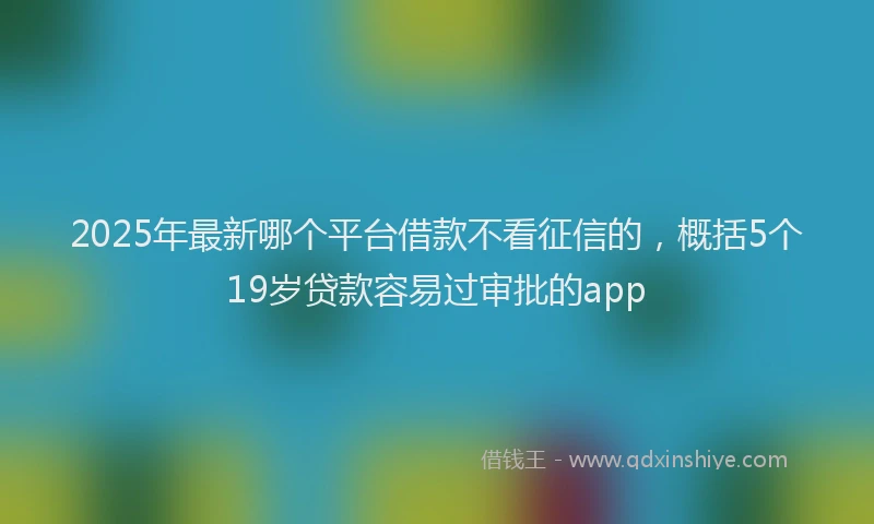 2025年最新哪个平台借款不看征信的，概括5个19岁贷款容易过审批的app