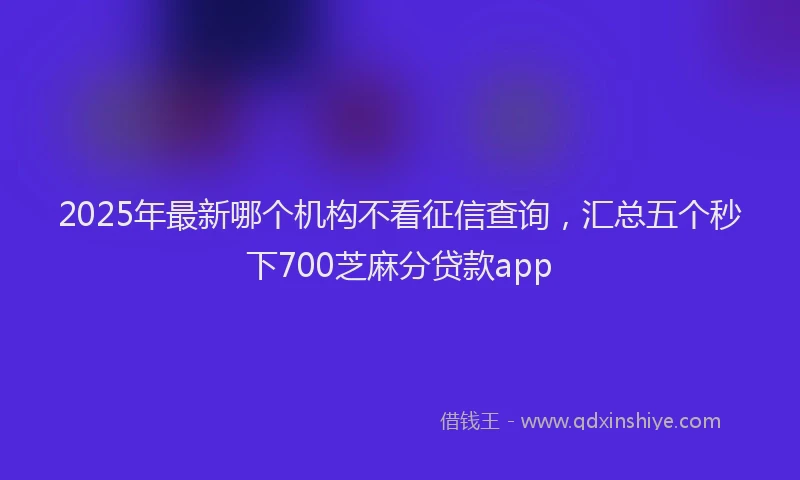 2025年最新哪个机构不看征信查询，汇总五个秒下700芝麻分贷款app