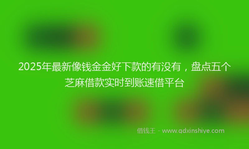 2025年最新像钱金金好下款的有没有，盘点五个芝麻借款实时到账速借平台