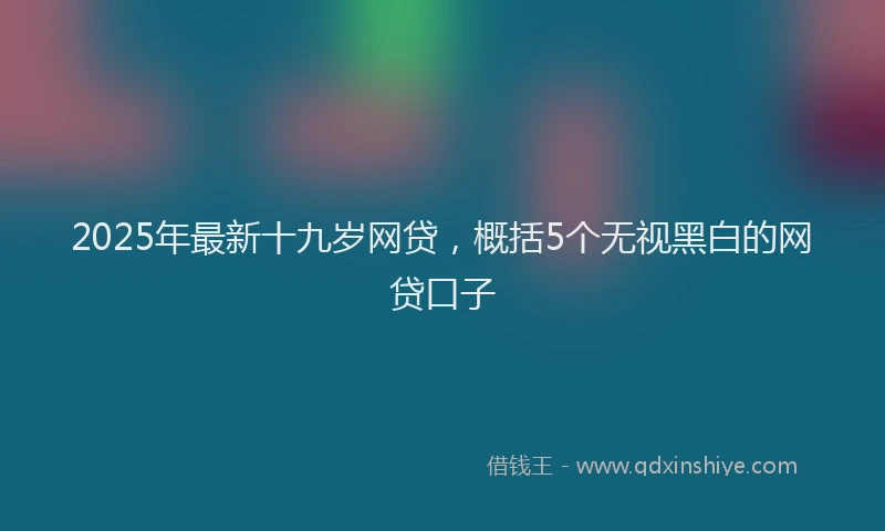 2025年最新十九岁网贷，概括5个无视黑白的网贷口子