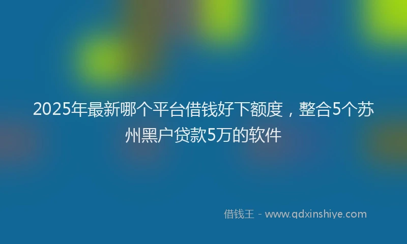 2025年最新哪个平台借钱好下额度，整合5个苏州黑户贷款5万的软件