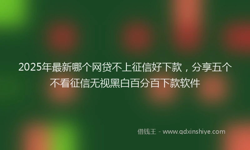 2025年最新哪个网贷不上征信好下款，分享五个不看征信无视黑白百分百下款软件