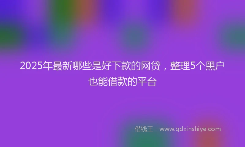 2025年最新哪些是好下款的网贷，整理5个黑户也能借款的平台