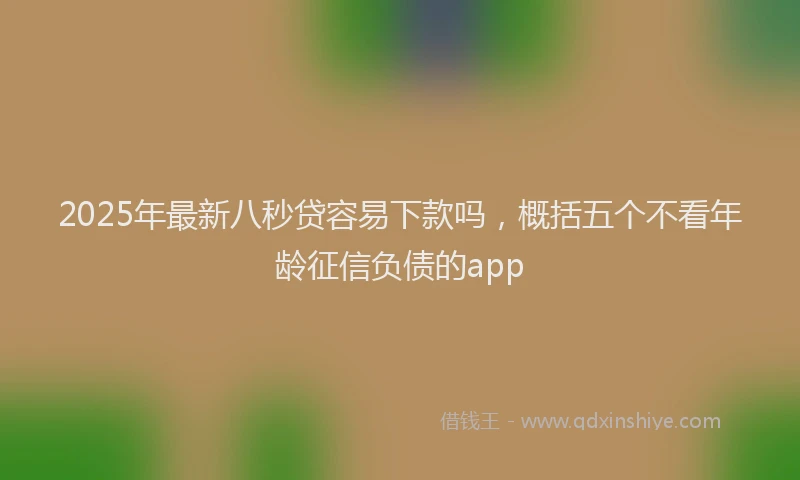 2025年最新八秒贷容易下款吗，概括五个不看年龄征信负债的app