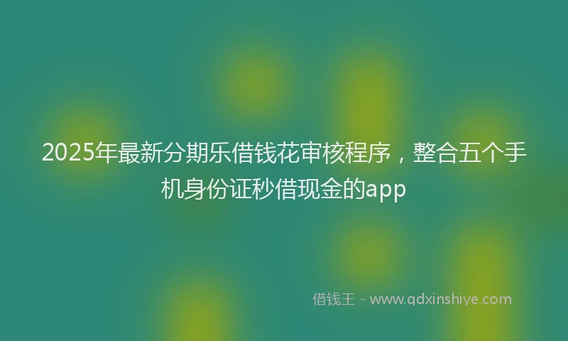 2025年最新分期乐借钱花审核程序，整合五个手机身份证秒借现金的app