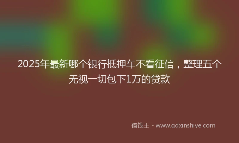 2025年最新哪个银行抵押车不看征信，整理五个无视一切包下1万的贷款