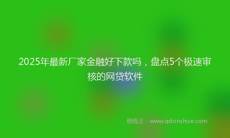 2025年最新厂家金融好下款吗，盘点5个极速审核的网贷软件