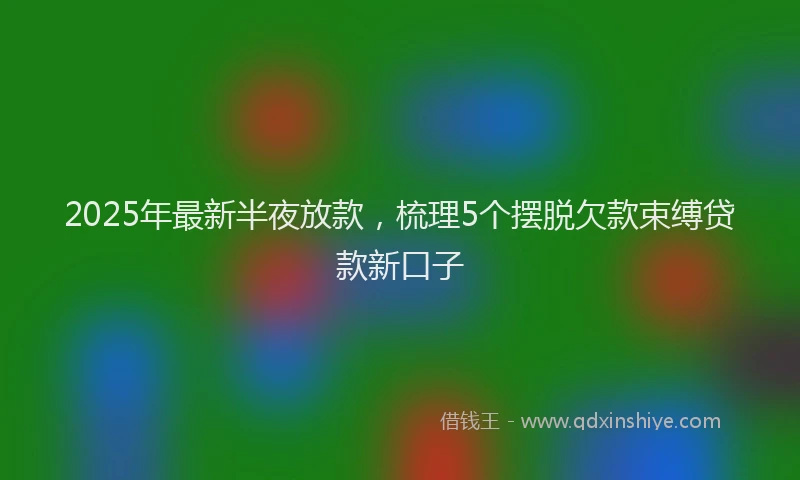 2025年最新半夜放款，梳理5个摆脱欠款束缚贷款新口子