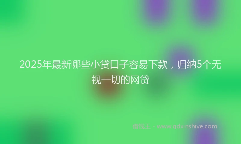2025年最新哪些小贷口子容易下款，归纳5个无视一切的网贷