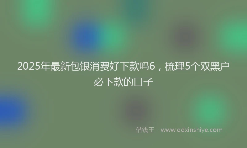 2025年最新包银消费好下款吗6，梳理5个双黑户必下款的口子