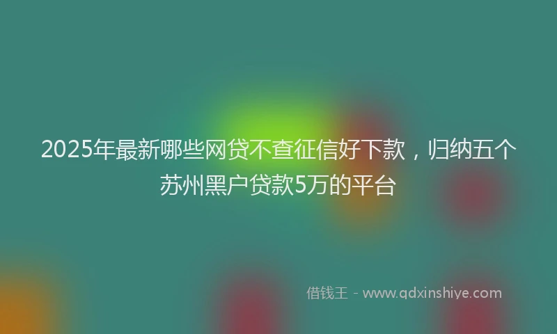 2025年最新哪些网贷不查征信好下款，归纳五个苏州黑户贷款5万的平台