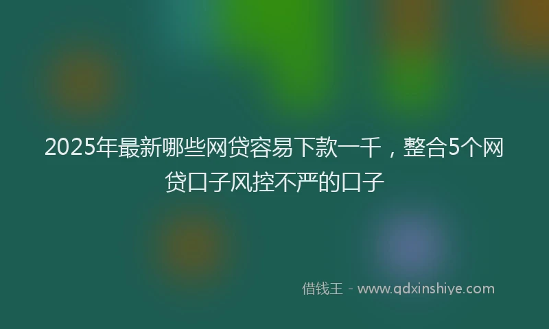 2025年最新哪些网贷容易下款一千，整合5个网贷口子风控不严的口子