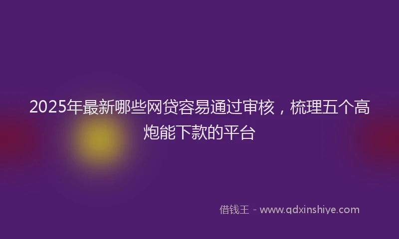 2025年最新哪些网贷容易通过审核，梳理五个高炮能下款的平台
