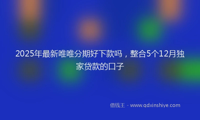 2025年最新唯唯分期好下款吗，整合5个12月独家贷款的口子