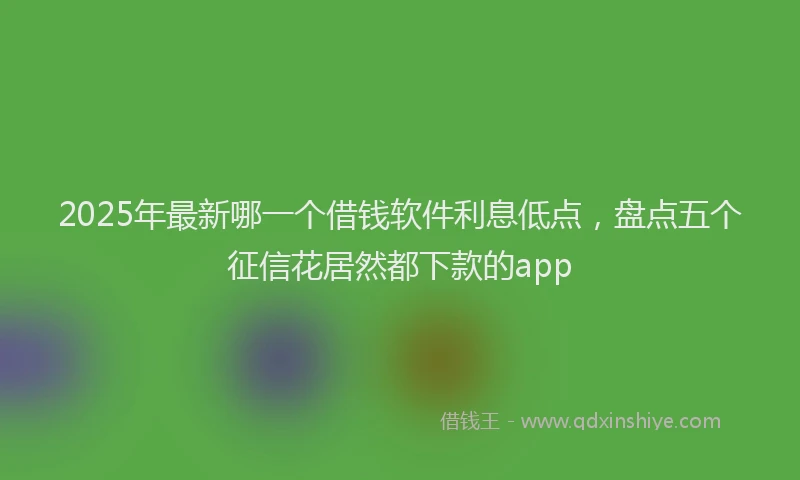 2025年最新哪一个借钱软件利息低点，盘点五个征信花居然都下款的app