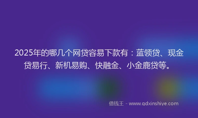 2025年的哪几个网贷容易下款有：蓝领贷、现金贷易行、新机易购、快融金、小金鹿贷等。