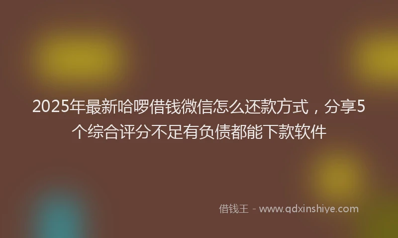 2025年最新哈啰借钱微信怎么还款方式，分享5个综合评分不足有负债都能下款软件