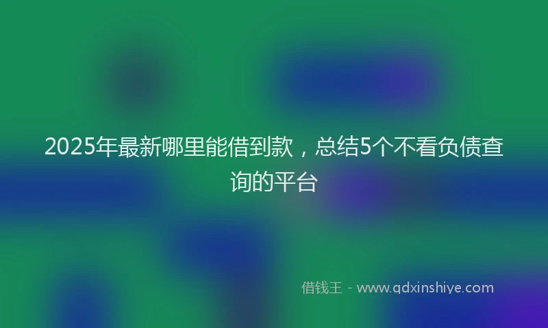 2025年最新哪里能借到款，总结5个不看负债查询的平台