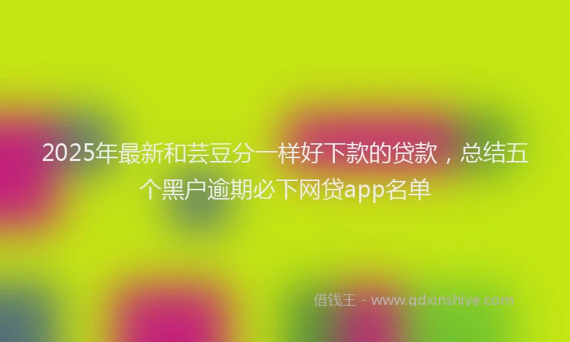 2025年最新和芸豆分一样好下款的贷款，总结五个黑户逾期必下网贷app名单