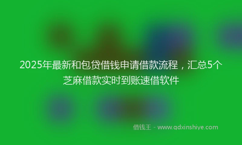 2025年最新和包贷借钱申请借款流程，汇总5个芝麻借款实时到账速借软件