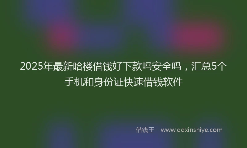 2025年最新哈楼借钱好下款吗安全吗，汇总5个手机和身份证快速借钱软件