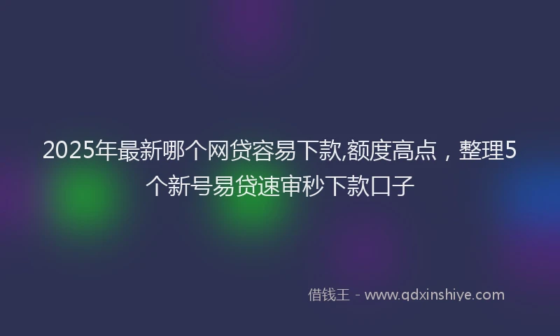 2025年最新哪个网贷容易下款,额度高点，整理5个新号易贷速审秒下款口子