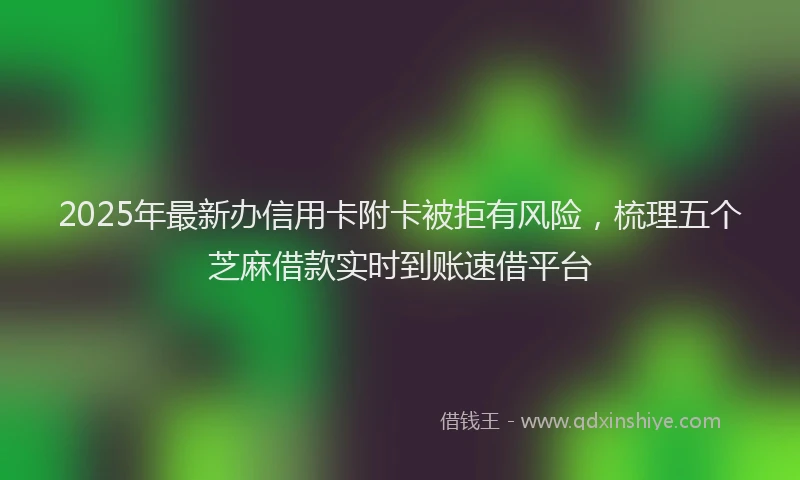 2025年最新办信用卡附卡被拒有风险，梳理五个芝麻借款实时到账速借平台
