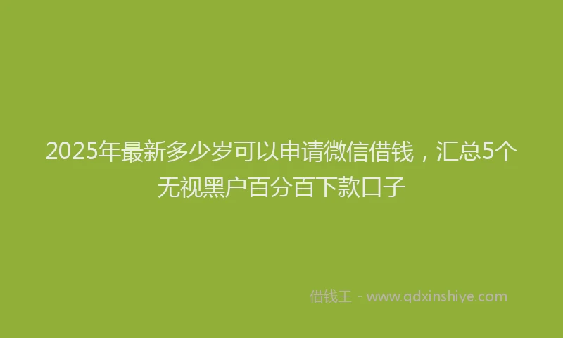 2025年最新多少岁可以申请微信借钱，汇总5个无视黑户百分百下款口子