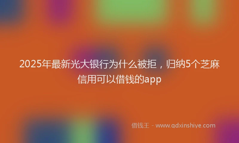 2025年最新光大银行为什么被拒，归纳5个芝麻信用可以借钱的app