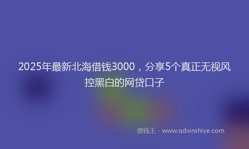 2025年最新北海借钱3000，分享5个真正无视风控黑白的网贷口子