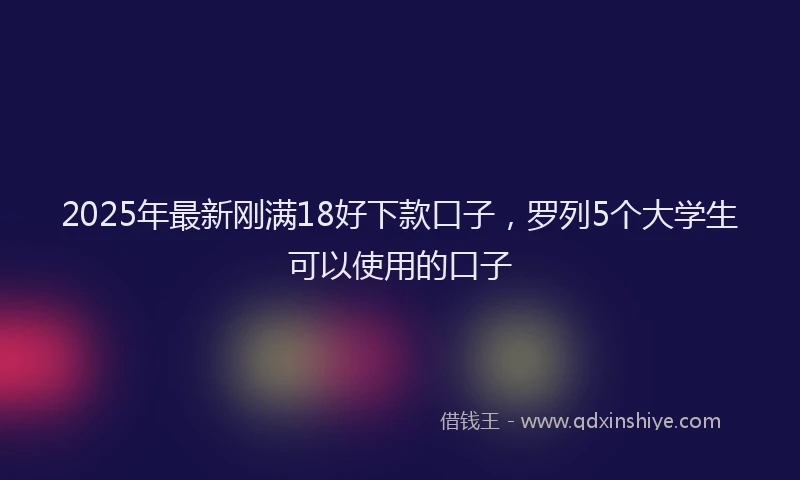 2025年最新刚满18好下款口子，罗列5个大学生可以使用的口子