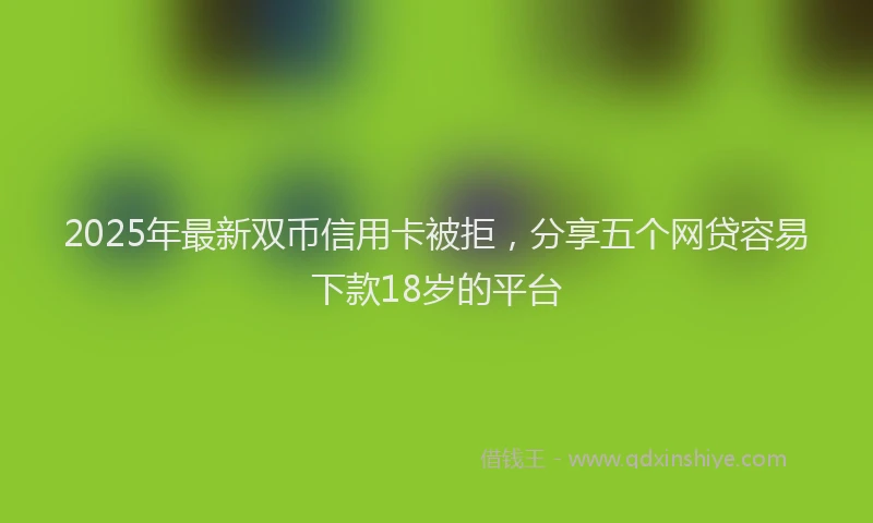 2025年最新双币信用卡被拒，分享五个网贷容易下款18岁的平台