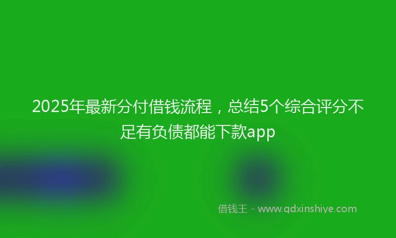 2025年最新分付借钱流程，总结5个综合评分不足有负债都能下款app