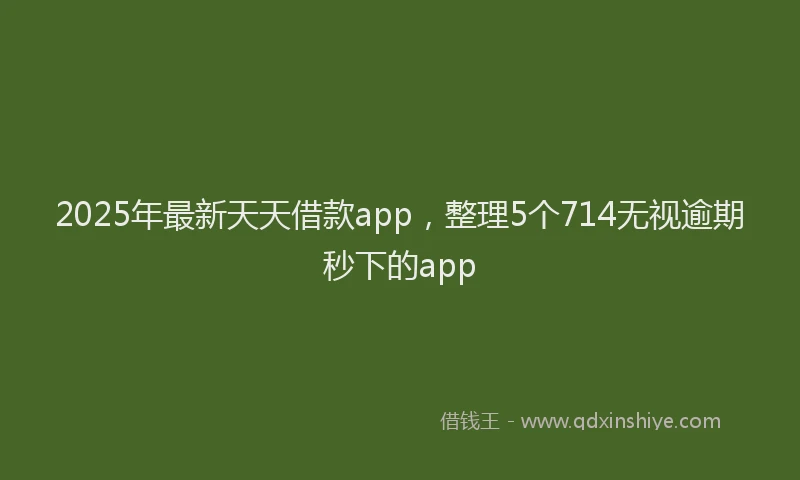 2025年最新天天借款app，整理5个714无视逾期秒下的app