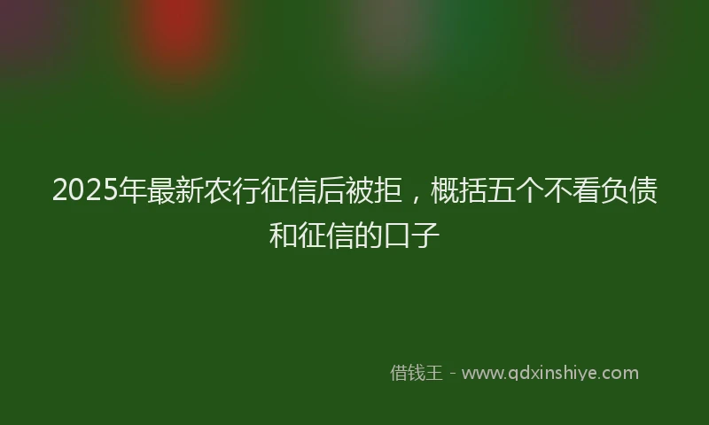 2025年最新农行征信后被拒，概括五个不看负债和征信的口子