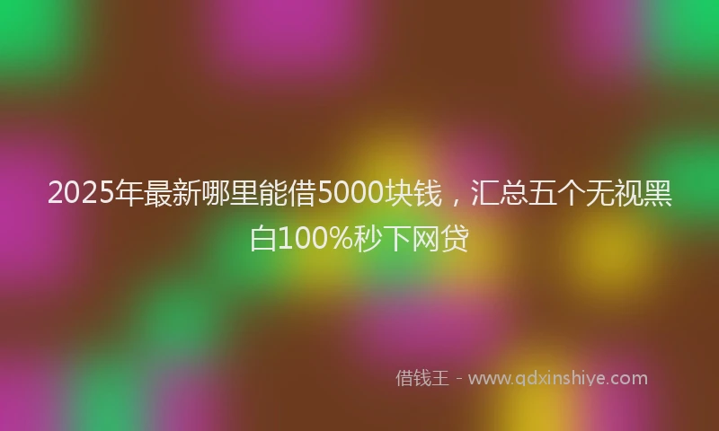 2025年最新哪里能借5000块钱，汇总五个无视黑白100%秒下网贷