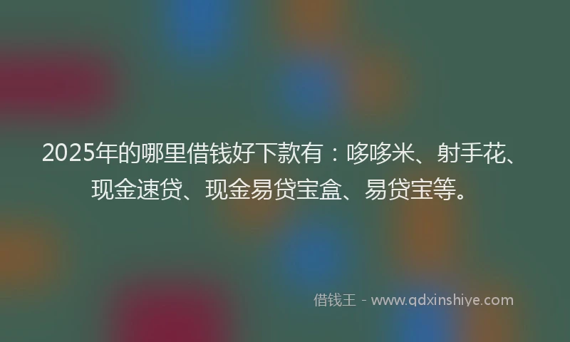 2025年的哪里借钱好下款有：哆哆米、射手花、现金速贷、现金易贷宝盒、易贷宝等。