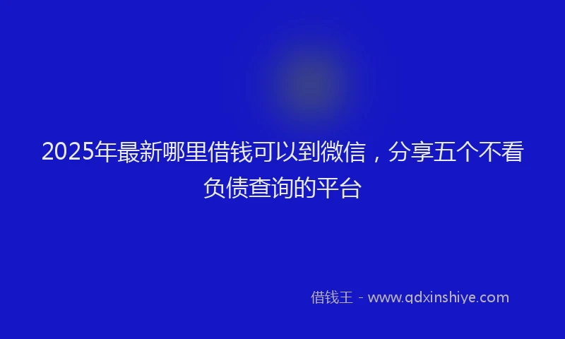 2025年最新哪里借钱可以到微信，分享五个不看负债查询的平台