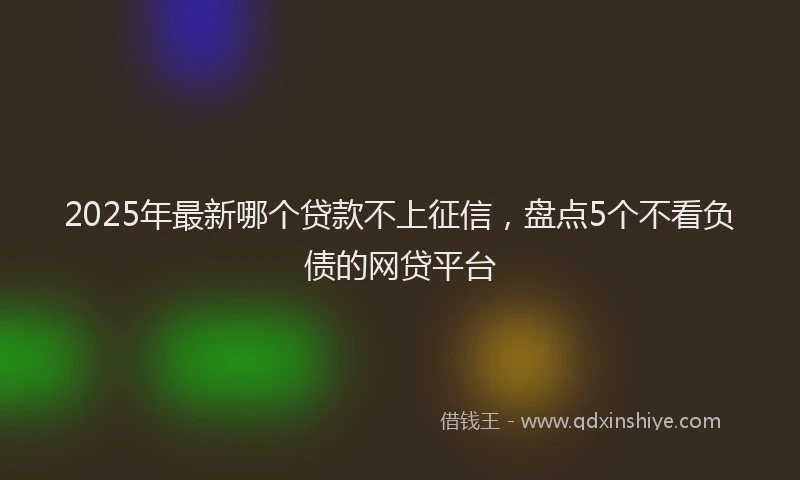2025年最新哪个贷款不上征信，盘点5个不看负债的网贷平台