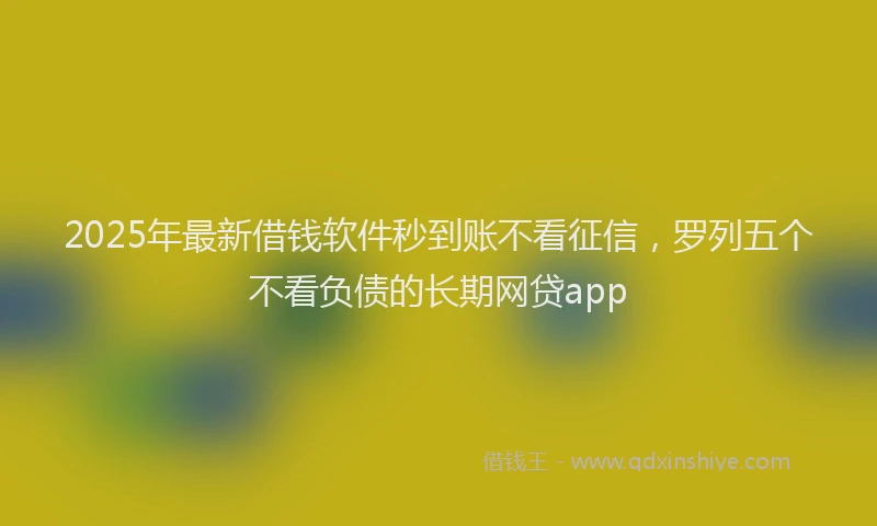 2025年最新借钱软件秒到账不看征信，罗列五个不看负债的长期网贷app